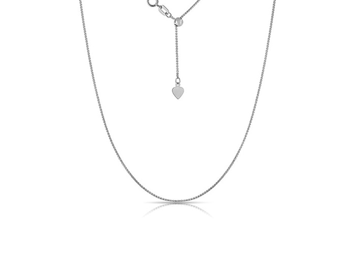 White gold adjustable wheat chain