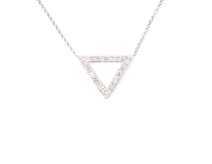 Diamond triangle pave necklace
